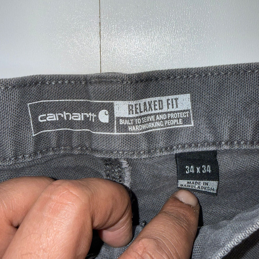 Carhartt Relaxed Fit Carpenter Work Shorts Grey W34 Utility Canvas Vintage
