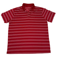 Nike Golf Polo Shirt Mens XL Red White Striped Dri-Fit Performance Short Sleeve