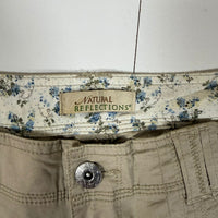 Natural Reflections Cargo Trousers Womens Size 10(W34) Khaki Cotton Zip Pocket