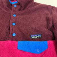 Patagonia Synchilla Snap-T Fleece Pullover Womens M Burgundy Pink Colour Block