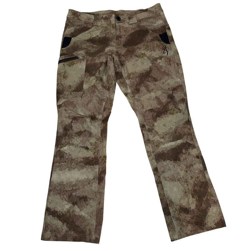 Browning Speed Camo Hunting Trousers Tan Softshell Stretch Size 36 Mens
