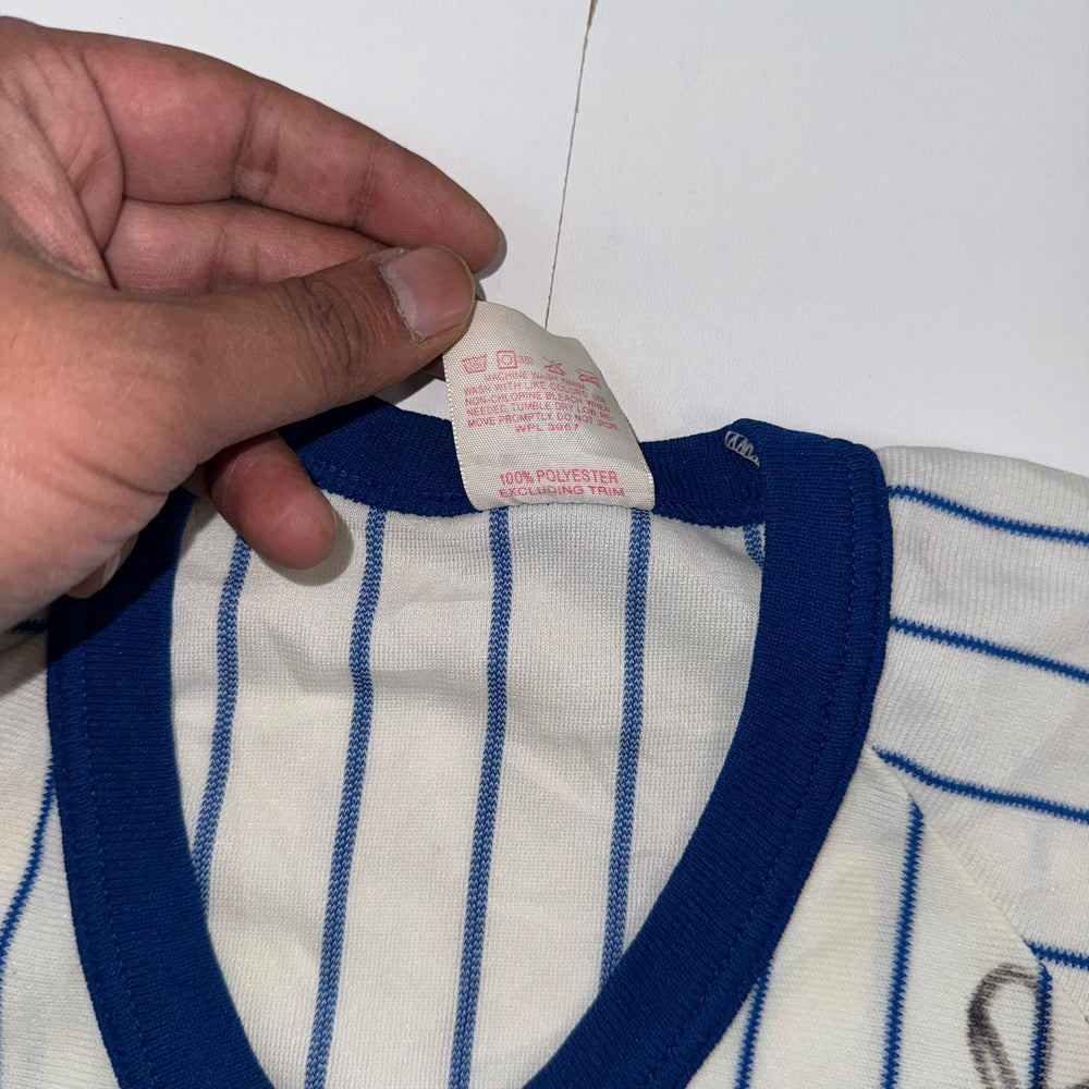Vintage Chicago Cubs Pinstripe Jersey Adult Large Signed Rawlings