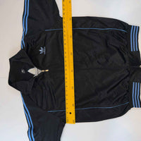 Adidas Originals Black Blue Track Jacket XXL Trefoil Full Zip Y2K Retro Oversized