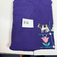 Jerzees Purple Novelty Grid Graphic Sweatshirt Farmyard Print 90s Size L
