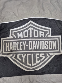 Harley-Davidson Riding Gear Nylon Jacket Grey Black Bar Shield Reflective Mens L