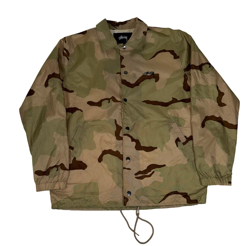 Stüssy Desert Camo Coach Jacket Snap Button Nylon Size S