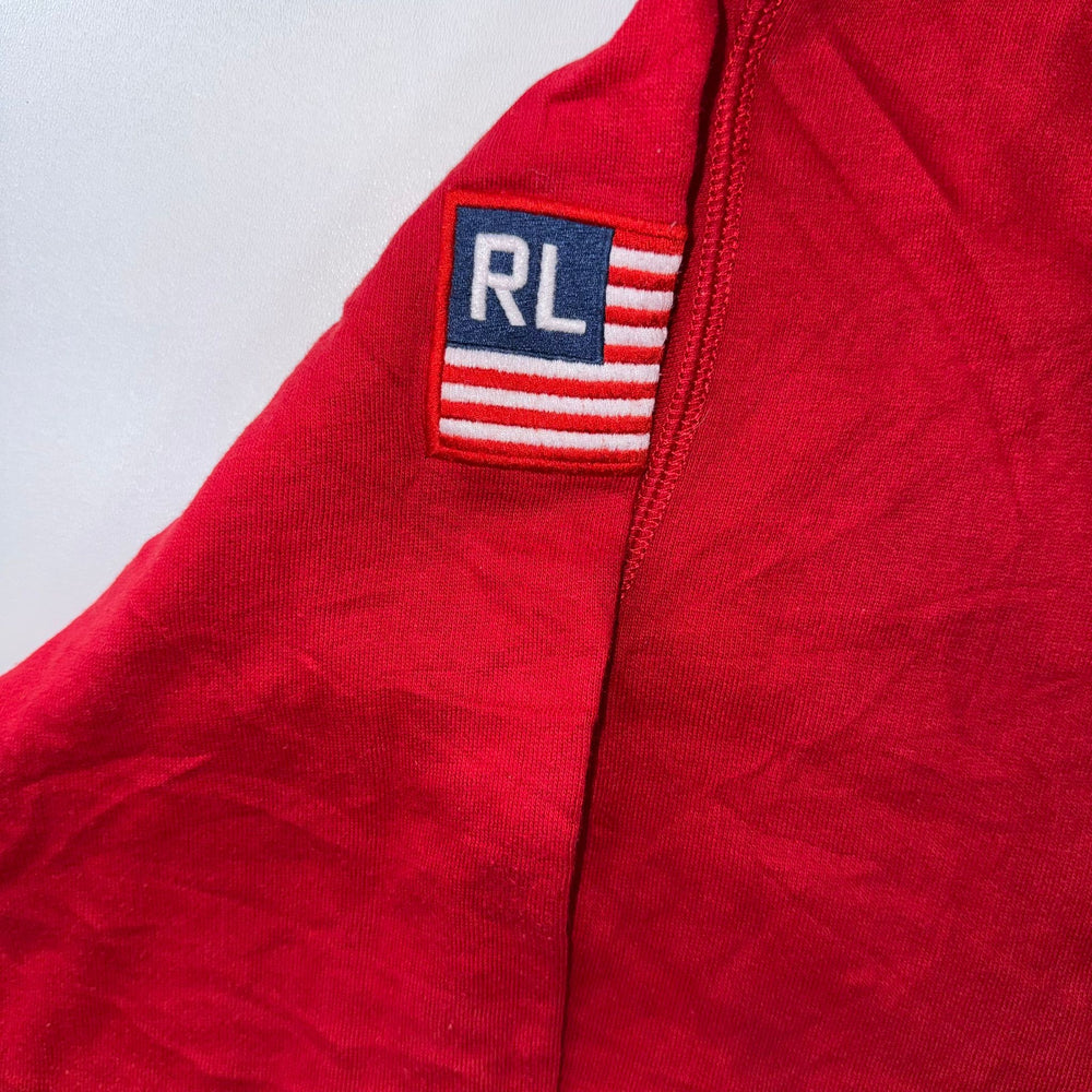Polo Ralph Lauren USA Big Pony Red Zip Hoodie Jacket Men’s Medium M RL Flag Patch