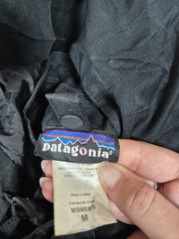 Patagonia Womens Hooded Rain Coat Parka Black Longline Fitted Size M