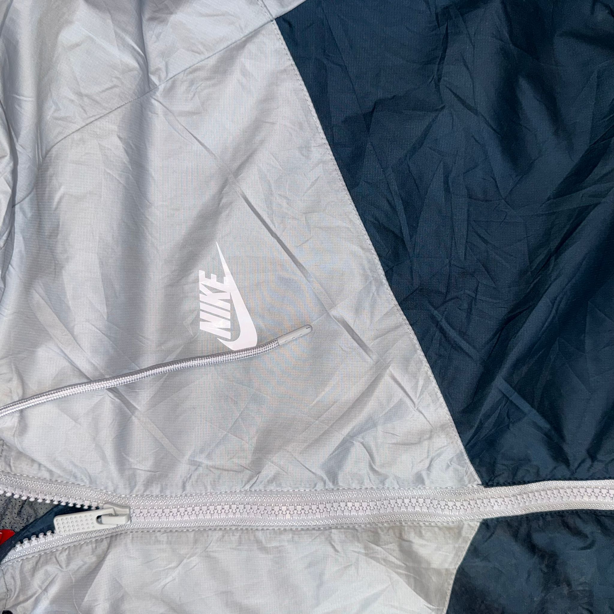 Nike Windrunner Jacket Hooded Windbreaker Grey Black