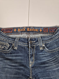 Rock Revival Alanis Boot Jeans Womens W30 L30 Bootcut Sequin Blue Denim Y2K