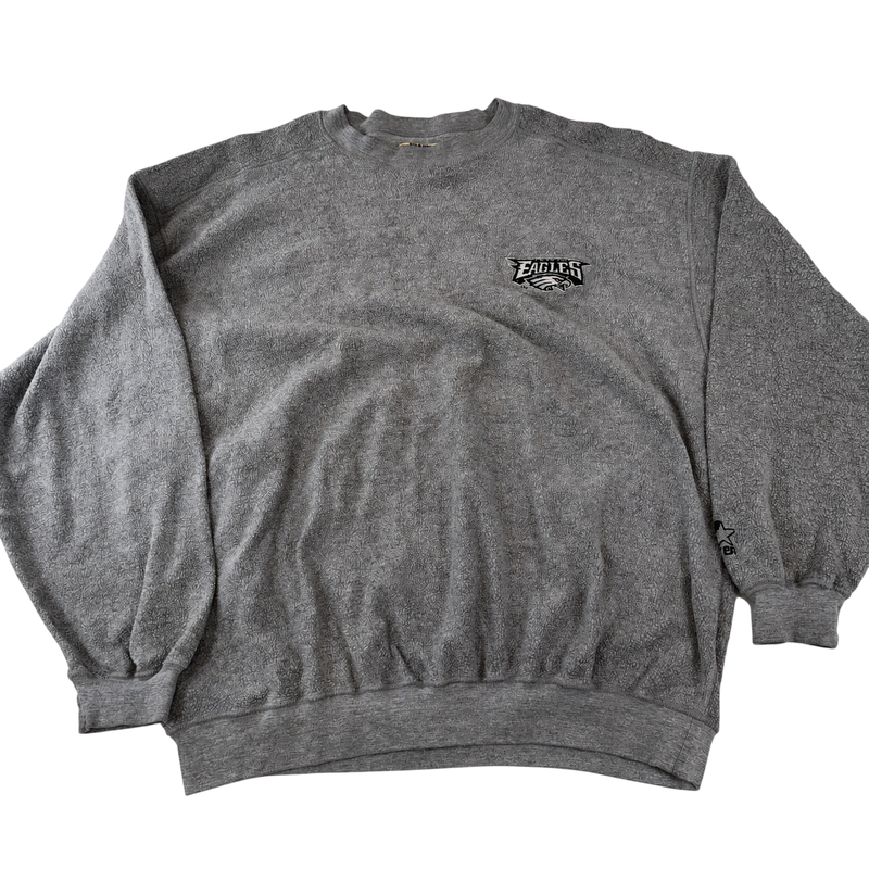 Vintage Philadelphia Eagles Starter Fleece Sweatshirt Grey NFL Crewneck XL Embroidered Logo