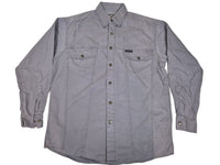 Harley-Davidson Mens Snap Button Shirt Grey Cotton Twill Bar Shield 90s Size M