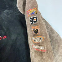 NBA Genuine Leather Varsity Jacket Comcast Spectacor Philly Patches Size XL