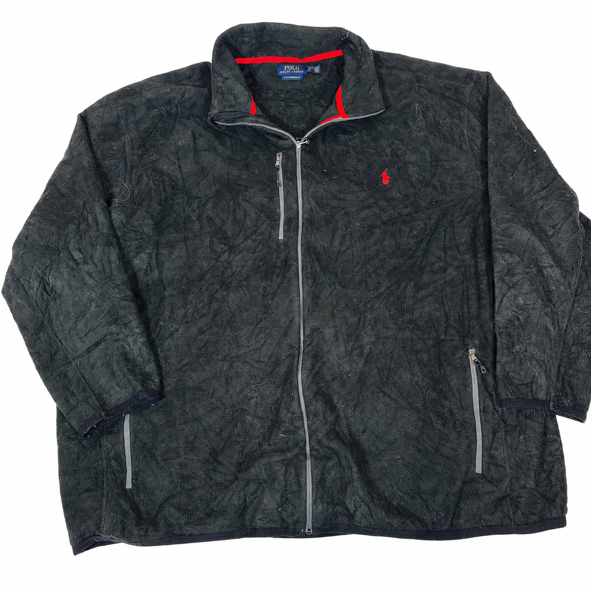 Polo Ralph Lauren Performance Fleece Jacket Black Full Zip Mens Size 4XB