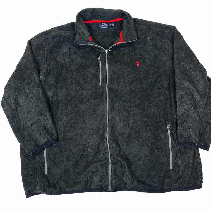 Polo Ralph Lauren Performance Fleece Jacket Black Full Zip Mens Size 4XB
