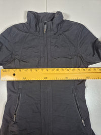 Lululemon Quilted Zip Up Running Jacket Black Fitted Peplum Size US 4/ UK 8