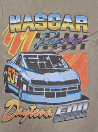 NASCAR Daytona 500 Racing Graphic T-Shirt Khaki Stock Car Size S