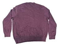 Polo Ralph Lauren Pima Cotton V Neck Jumper Sweater Burgundy Plum Size XL
