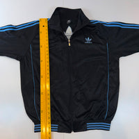 Adidas Originals Black Blue Track Jacket XXL Trefoil Full Zip Y2K Retro Oversized